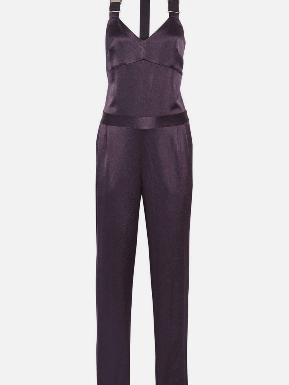 Derek Lam Plum/Charcoal Satin Jumpsuit